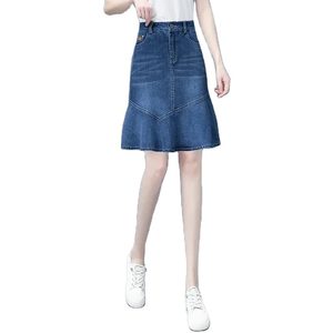 Fashionable Low Rise Pleated <b>Lace</b> Detail Opening Denim Skirts for Women 2026 Wholesale Rate Casual Wear Women Mini Denim Skirt - Product Image 2