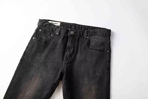 Jean slim gris pour homme, style rétro streetwear, avec poches latérales, délavé, prix bas, vente en gros, modèle polyvalent, équipe bleue - Product Image 5