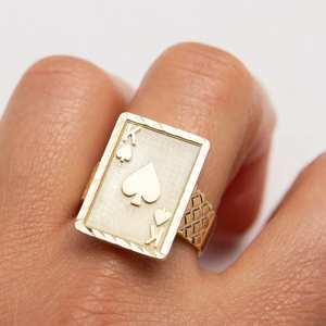 Classic Geometric Cocktail <b>Ring</b> In 9K Solid Real Gold Plated Metal Bezel Setting Unisex Daily Wear Jewelry - Product Image 4