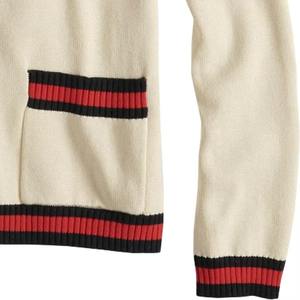Breathable V-Neck <b>Cardigan</b> Men’s Knitted <b>Varsity</b> Striped Sweater for Wholesale Distribution USA - Product Image 2