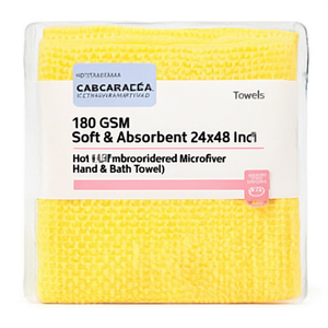 180 GSM Soft & Absorbent 24x48 Inch Hotel Embroidered Microfiber Plain Hand & Bath Towel Quick Dry Washable - Product Image 2