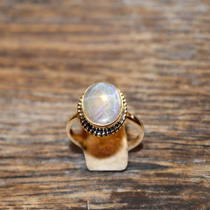 Venta al por mayor personalizado 925 Plata moda anillo hecho a mano piedra lunar Natural fiesta banda joyería de moda regalo para mujeres OEM disponible - Product Image 1