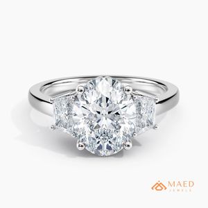 Bague à trois pierres en moissanite pour femme, couleur or rose, bijoux de fiançailles et d'anniversaire, élégante pour un usage quotidien, style luxueux - Product Image 1