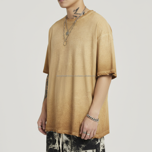 T-shirt Homme Oversize à Épaules Tombantes Respirant Personnalisable OEM Vente en Gros - Product Image 4