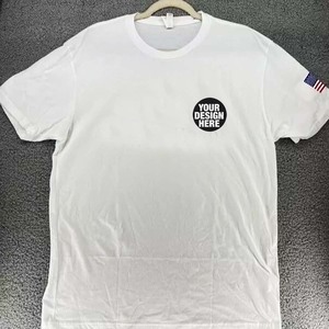 Camiseta Ajustada Lisa de Algodón y Poliéster CVC de Primera Calidad con Logotipo Personalizado OEM - Product Image 1