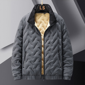 Chaqueta Acolchada Cortavientos para Hombre MANWA, Forro Polar, Cuello Alto, Cierre de Cremallera, Abrigo Grueso para Otoño - Product Image 5