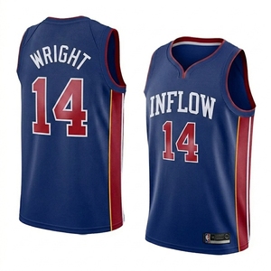 Camiseta de Baloncesto InfloW para Hombre, Negra, Roja y Blanca, Número 33 Wright, Cuello en V, Sin Mangas, Transpirable, de Poliéster, para Todas las Temporadas - Product Image 3