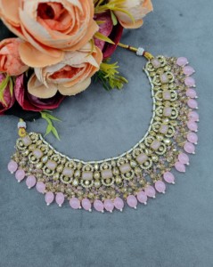 Ensemble collier choker avec boucles d'oreilles et mangtika assortis pour femmes, bijoux ethniques traditionnels pour réceptions, fabricants d'ensembles de bijoux. - Product Image 5