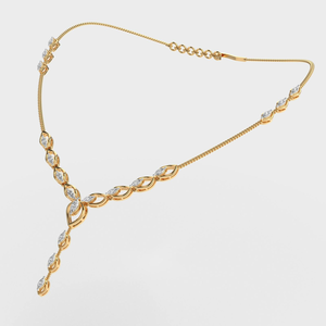 Collar de oro con moissanita, elegante colgante de hoja, joyería fina de lujo, regalo para mujer, joyería de moda nupcial - Product Image 4