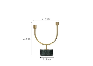 Candélabre moderne en métal doré avec base en marbre, porte-bougie décoratif pour table, support de bougie pour la décoration de la maison, centre de table pour salle à manger - Product Image 5