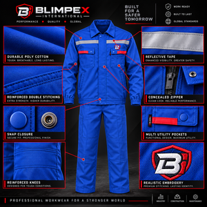 OEM Custom <b>Mens</b> Industrial Workwear Suit Reflective Safety <b>Jacket</b> <b>Cargo</b> Trousers Factory Uniform - Product Image 5