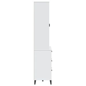 Solid <b>Wood</b> <b>Pine</b> VIKEN Highboard 31.5"x15.7"x74.8" <b>Kitchen</b> <b>Cabinets</b> in White - Product Image 6