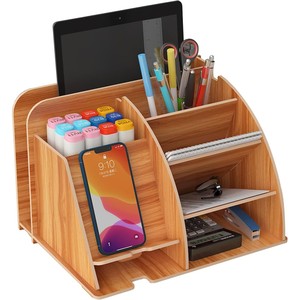 Pine Wood <b>Rustic</b> <b>Desk</b> Organizer Weathered Finish - Wholesale Handcrafted Storage - Product Image 3