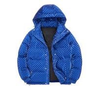 Blouson matelassé slim à capuche pour homme, coupe-vent, décontracté, hiver, rembourrage épais en polyester, fermeture éclair, bordure en fourrure, logo frontal