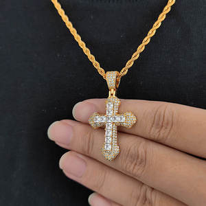 Evanex Diamond Luxury 925 <b>Silver</b> Cross Pendant Princess Cut Moissanite Micro Pave Iced <b>Charm</b> Unisex <b>Silver</b> Plated for Certified - Product Image 3