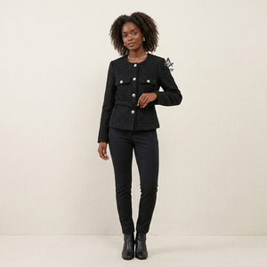 Prenda Griega de la Hermandad Delta Sigma, Regalia Masónica, Chaqueta Elegante de Mezcla de Lana Tweed, Cuello Redondo, Mangas Largas - Product Image 1