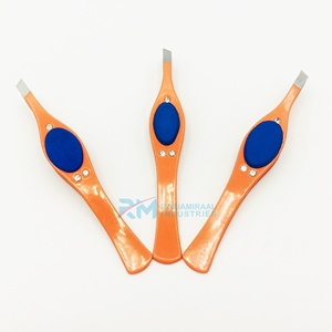 RMI New Trending Product Customized Orange Powder Coated Color New Eyebrow Tweezers - Product Image 2