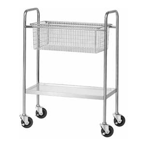 Chariot utilitaire industriel en acier inoxydable avec 1 à 8 paniers métalliques pour le stockage et le transport en atelier - Product Image 1