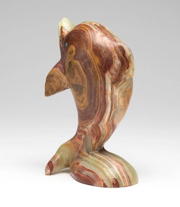 Escultura de Delfines de Ónix Premium, Figura Decorativa Hecha a Mano, Adorno de Piedra Natural para Mesa de Hogar u Oficina, Regalo - Product Image 1