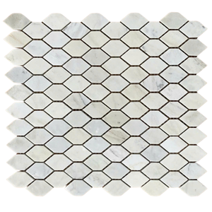 Mosaico Hexagonal Puntiagudo de Mármol Mixto, Revestimiento de Pared Moderno para Baño, Resistente al Agua, Piedra Pulida, Estilo Contemporáneo - Product Image 3