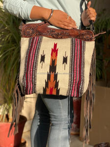 Recién llegado, bolsos con flecos hechos a mano, bolsos aztecas para manta de sillín, bolsos bohemios con estilo Vintage superventas para mujer - Product Image 2