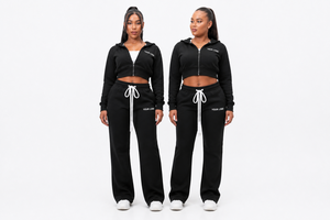 Conjunto de Sudadera Corta con Cremallera y Pantalones Anchos de Chándal para Mujer, 2 Piezas, Sudadera Corta y Pantalones de Cintura Alta, Chándal 2026 - Product Image 2