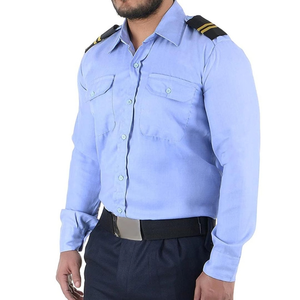 Ensemble uniforme professionnel d'agent de sécurité avec chemise à manches longues, pantalon formel, épaulettes et poches fonctionnelles sur la poitrine - Product Image 5