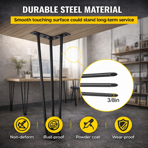 36" Hairpin <b>Table</b> <b>Legs</b> 3 Robs Set 4 880lbs Capacity Metal Furniture <b>Legs</b> Stainless Steel Modern DIY Dining Desk EDPTBL021 - Product Image 6