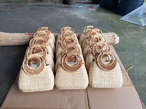 Wholesale Embroidered Water Hyacinth <b>Bag</b> & Hat Set Handmade in Vietnam for Summer - Product Image 6