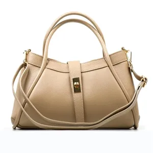 Sac à main en cuir véritable Royaa avec bandoulière amovible, sacs à main décontractés, sac à bandoulière élégant, sac de luxe beige - Product Image 4