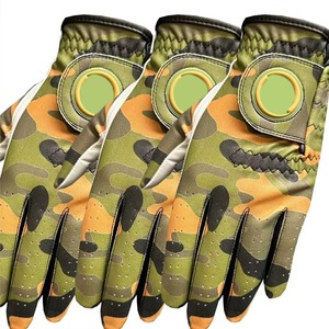 Gants de golf JNM SAFETY pour hommes, respirants, à rayures vertes, pour sports de plein air, paume en cuir Cabretta blanc, pouce en cuir véritable - Product Image 3