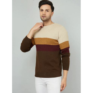 Pull d'hiver pour homme de qualité supérieure, col montant, tricot épais, motif géométrique, séchage rapide, style moderne et décontracté, meilleur prix - Product Image 1