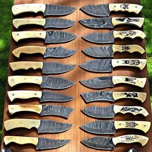 Lot de 20 couteaux de chasse professionnels en acier Damas de haute qualité, fabriqués à la main, style européen, manche en os, service OEM personnalisé - Product Image 2