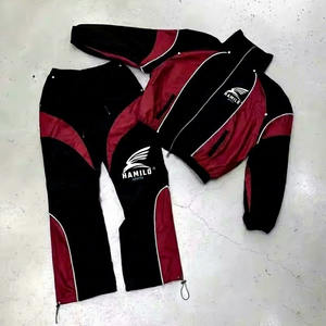 Conjunto de Ropa Deportiva Cortavientos de Nailon, Chaqueta Deportiva con Cierre, Cortavientos con Contraste de Color, Conjunto para Entrenamiento y Jogging - Product Image 1