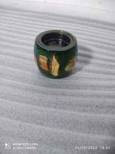Brûleur d'encens Auralis Forestwave, porte-encens artisanal en résine et bois dur pour la méditation, les rituels de bien-être - Product Image 2