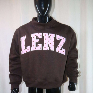 Sudadera Rosa Personalizada con Cuello Alto para Mujer, Oversize, con Letras Bordadas, Gráfico, Estilo Casual Urbano, Ropa de Moda - Product Image 5