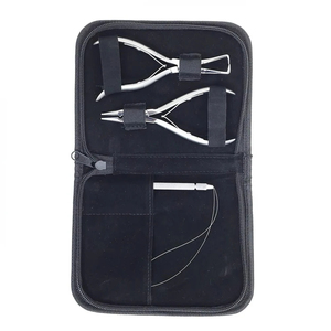 Kit Completo de Herramientas Profesionales de Acero Inoxidable Quirúrgico Negro para Extensiones de Cabello con Pinzas, para Uso Comercial - Product Image 2
