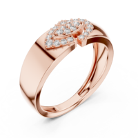 Bague en or rose sertie de diamants pour homme, alliance de luxe avec diamants de laboratoire, design moderne et protecteur, idée cadeau.