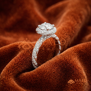 Anillo de Plata de Ley 925 con Moissanita de Corte Redondo Halo, Joyería Elegante para Novia, Promesa, Uso Diario, Regalo para Mujer, Brillo USA - Product Image 2