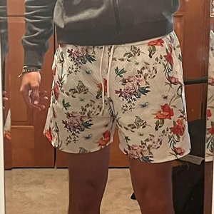 Men's Printed Palm Tree Board <b>Shorts</b> Quick Dry Drawstring Casual Swim Trunks <b>Short</b> Length Mid Waist - Product Image 4