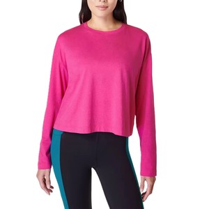 Camiseta Deportiva Informal para Mujer, a Rayas, Transpirable, Ligera, de Secado Rápido, de Seda, Holgada, de Alta Calidad, con Logotipo Personalizado - Product Image 1
