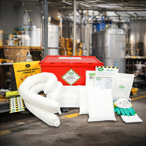 Kit de Respuesta a Derrames de Petróleo de Alta Resistencia, Contenedor de Plástico de 45 Litros, Absorbente de Hidrocarburos, con Equipo de Protección Personal y Bolsas para Seguridad Industrial - Product Image 1