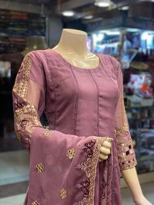 2022 Hot Selling Pakistani/Indian Organza Maxi Salwar Kameez Party Wear Collection with Net and Silk Fabric - Product Image 6