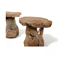 Table basse Lombok en bois de racine de teck, couleur naturelle, haute qualité, écologique, hauteur réglable, meubles de salon