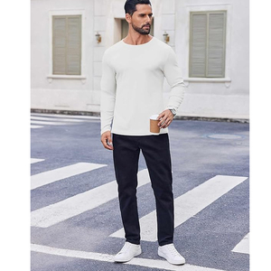 เสื้อยืดกีฬาผู้ชายคุณภาพสูงขายส่ง แห้งเร็ว สวมใส่สบาย สำหรับฝึกซ้อม  รับสกรีนโลโก้ เสื้อยืดแขนยาวเปล่า รับพิมพ์โลโก้ตามสั่ง - Product Image 3