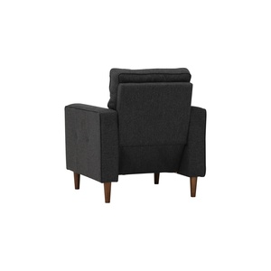 Sillón Moderno de Tela, Silla de Salón Tapizada en Gris Oscuro para Sala de Estar o Apartamento - Product Image 3
