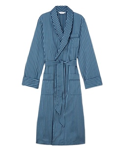 เสื้อคลุมอาบน้ำผ้าฝ้ายลายทางแขนยาวของผู้ชายชุดนอนชุดนอนชุดนอนโรงแรมสปาเลานจ์มีเข็มขัดและกระเป๋า - Product Image 2