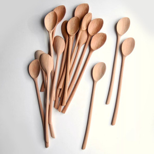 Mini cucharas de madera para té helado, postres, cucharitas pequeñas, suministros al por mayor, juegos de vajilla, producto hecho a mano en Vietnam - Product Image 1