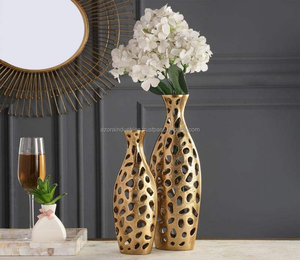 Azora Industries Nouveau design de luxe look fonte d'aluminium vase à fleurs articles pour vase à fleurs décor à la maison chambre bureau coin - Product Image 5