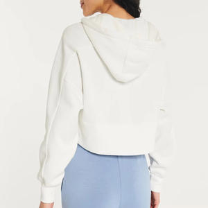 Veste de yoga unisexe courte, sweat à capuche décontracté d'hiver, haut tendance en polaire à manches longues avec impression numérique - Product Image 3